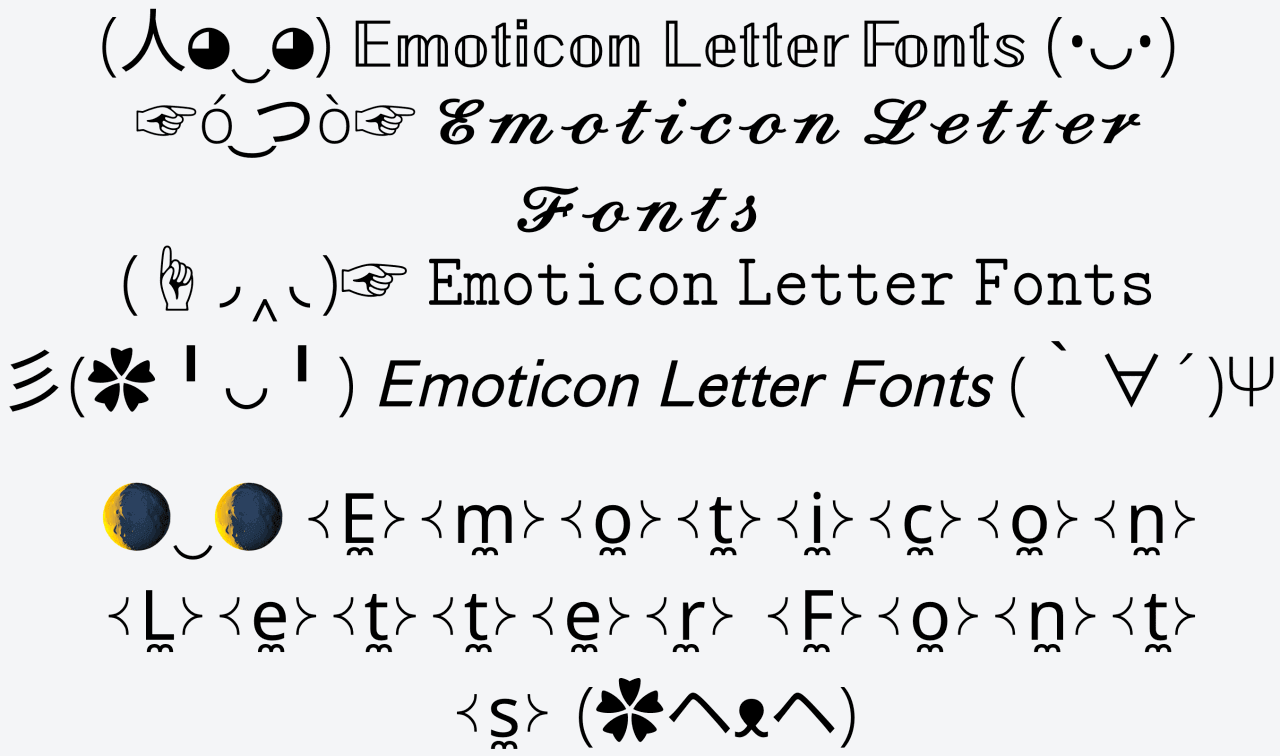 Emoticon Letter Fonts Generator